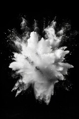 Canvas Print - Black and white image of powder cloud, perfect for advertising campaigns