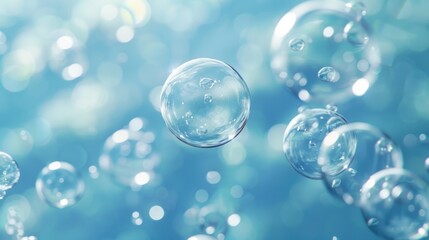 Poster - A bunch of bubbles floating in the air. Suitable for various creative projects