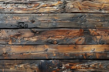 Poster - Close up of weathered wooden planks showing natural grain, colors and patterns for a rustic background