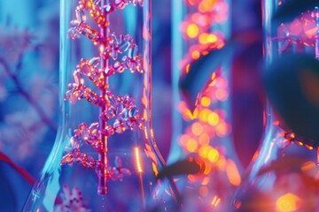 Poster - A collection of glass vases filled with colorful flowers. Perfect for home decor projects
