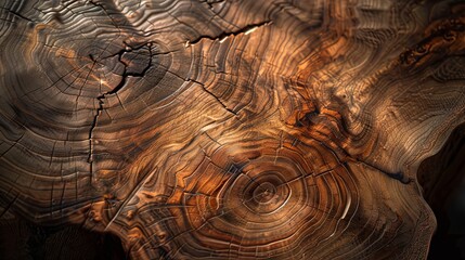 Close-up of natural wood texture with intricate growth rings and patterns