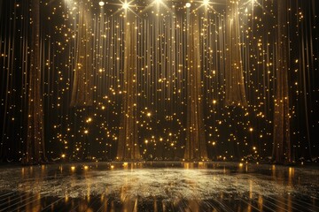 Poster - A stage with numerous bright lights, perfect for events and performances