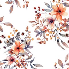 Wall Mural - Beautiful watercolor painting of flowers, perfect for various design projects