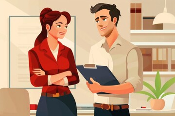 Aufkleber - A man and a woman standing next to each other. Suitable for various concepts and designs