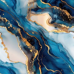 Poster - Detailed close-up of a blue and gold painting, perfect for art and design projects