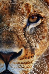 Aufkleber - Detailed close up of a lion's face, suitable for wildlife concepts