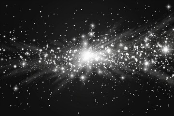Poster - A stunning black and white photo of a cluster of stars. Perfect for astronomy enthusiasts and educational materials