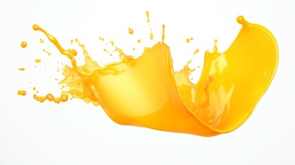 Wall Mural - orange juice splash isolated on a white background