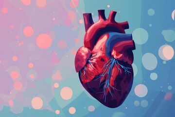Poster - A heart shape on a colorful background, suitable for various design projects