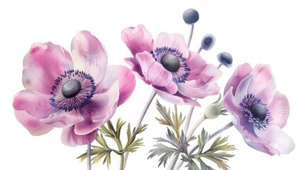 Poster - Beautiful watercolor painting of pink flowers in a vase, perfect for home decor