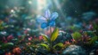 Sunlit Bluebell Blossom, generative ai