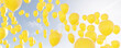 Floating yellow balloons 3d render illustration
