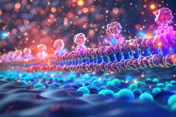 Aufkleber - Computer generated image of a DNA structure. Perfect for science and technology concepts