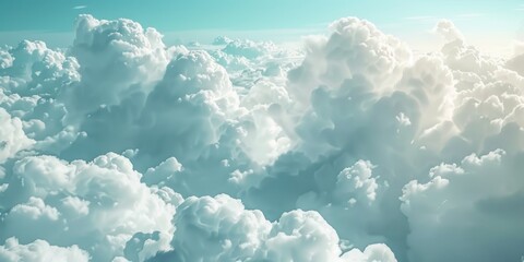 Aufkleber - A plane soaring through a sky filled with fluffy clouds. Suitable for travel and transportation concepts