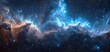 Nebula, outer space, stars, gas clouds. Beautiful blue space background. Sci-fi cosmic wallpaper.