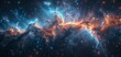 Nebula, outer space, stars, gas clouds. Beautiful blue space background. Sci-fi cosmic wallpaper.
