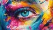 © Lisa_Art - vibrant colors creating an array of digital prints, adult human faces expressing positivity and optimism, infused with subtle elements of fantasy AI generated