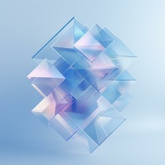 Wall Mural - Blue translucent geometric shapes