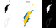 Gotland county blank outline map set