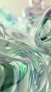 Abstract 3D rendering of a glass-like organic structure