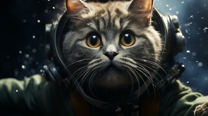  A cat wearing a space helmet