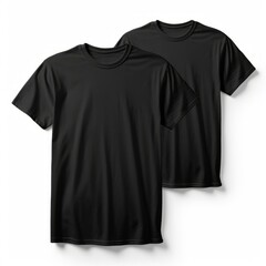 Wall Mural - Two black t-shirts on a white background