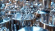 A close up of a diamond sitting on top of some metal objects, AI