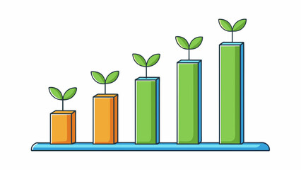 Poster - A bar graph depicting the growth of a plant over a period of time with each bar representing the increase in height. characteristics visual. Cartoon Vector