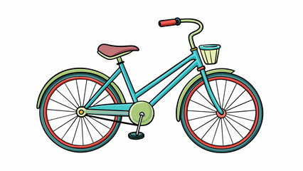 Poster - A bicycle is a twowheeled vehicle that is propelled by pedaling with the feet. It typically has a frame made of metal or carbon fiber two wheels with. Cartoon Vector