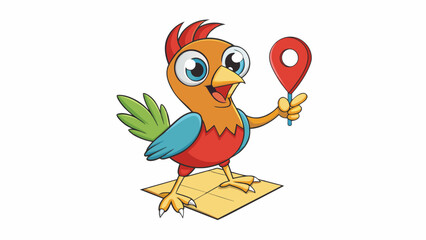 Poster - A bird uses its keen sense of direction and landmarks to find its way back to its nest understanding its surroundings and the location of its home.. Cartoon Vector