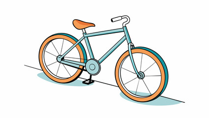 Fototapete - A bicycle resting against a wall its wheels spinning effortlessly as the wind pushes against it. It is a selfsufficient form of transportation giving. Cartoon Vector