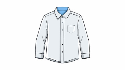 Poster - A classic white oxford shirt made of highquality cotton with a slightly textured weave. It has long sleeves with buttoned cuffs and a buttondown. Cartoon Vector