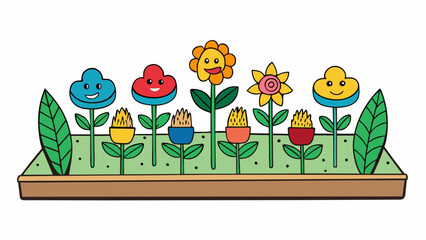 Canvas Print - A committee is like a garden with various plants and flowers growing alongside each other. Just as each plant has its own unique qualities and needs. Cartoon Vector