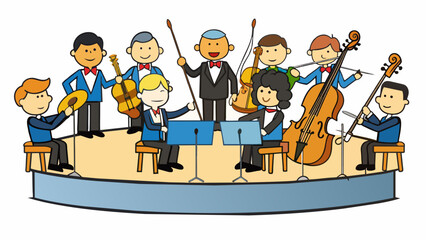 Poster - A committee is like a symphony orchestra with different instruments and musicians blending together to create harmonious music. Each member brings. Cartoon Vector