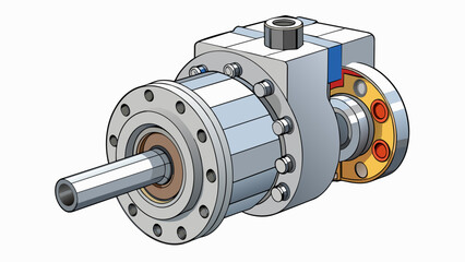 Poster - A compact and heavyduty mechanism used in manufacturing plants to convert highspeed input from an electric motor into lower speed and higher torque. Cartoon Vector