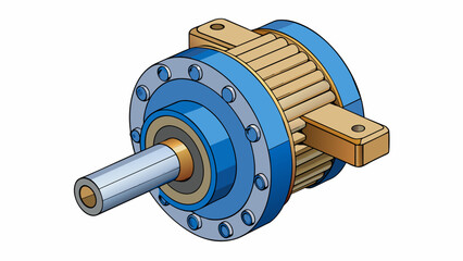 Poster - A compact lowprofile gear box with helical gears that allows for a smooth and efficient transfer of torque this industrial gear reducer is ideal for. Cartoon Vector