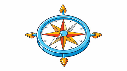 Poster - A compass pointing in multiple directions symbolizing the idea of creativity and openmindedness. The compass represents the exploration of new ideas. Cartoon Vector