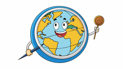 Fototapete - A compass a navigational tool used to guide a persons direction based on the earths magnetic field. The compass is a small circular object with a. Cartoon Vector