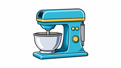 Aufkleber - A compact tabletop mixer with a sleek modern design perfect for smallscale production in a bakery or laboratory. The machine features various speed. Cartoon Vector