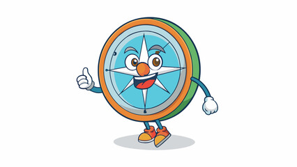Poster - A compass pointing us in the direction of our goals and reminding us to stay focused on our path.. Cartoon Vector