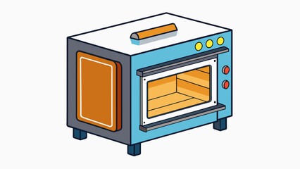 Fototapete - A compact industrial oven ideal for smallscale production of baked goods. This oven has a unique design with staggered shelves allowing for maximum. Cartoon Vector