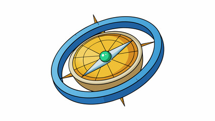 Aufkleber - A compass rotating in all directions representing the search for truth and knowledge in a constantly changing world.. Cartoon Vector