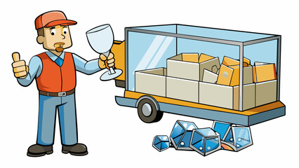 Poster - A customer complains about a shipment of delicate glassware that arrived broken. The packaging was insufficient with the items packed together with no. Cartoon Vector