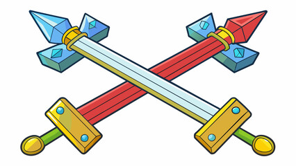 Fototapete - A douged sword The pursuit of power and control in politics can be a risky endeavor. It can bring about both positive and negative outcomes much like. Cartoon Vector