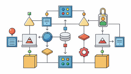 Poster - A flowchart depicting the steps of a scientific experiment from the initial hypothesis to the final conclusion with different shapes and arrows. Cartoon Vector