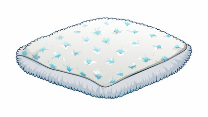 Fototapete - A fluffy white pillow with a soft plush texture and a subtle floral pattern. It provides a comfortable place to rest your head and adds a touch of. Cartoon Vector