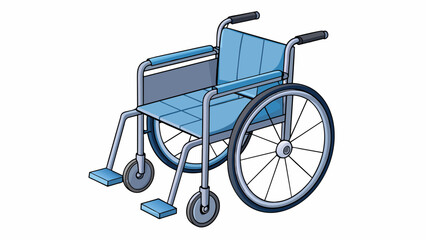 Poster - A foldable wheelchair with lightweight durable construction and a cushioned seat for comfortable mobility.. Cartoon Vector