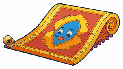 Aufkleber - After years of wear and tear the old carpet was rep with a new one. The replacement carpet was made of soft plush material and had a vibrant pattern. Cartoon Vector