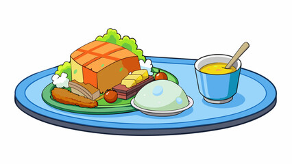 Aufkleber - A halfeaten cold and untouched meal on a plate the steam that once rose from it now gone. The food is unappetizing and unappealing representing a. Cartoon Vector