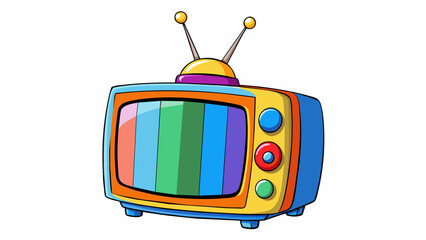 Poster - A highdefinition television with vibrant colors clear sound and no screen distortions.. Cartoon Vector